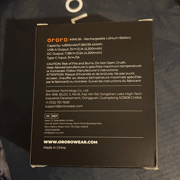 Ororo Heated Jacket with battery set. New in box - Picture 9 of 10